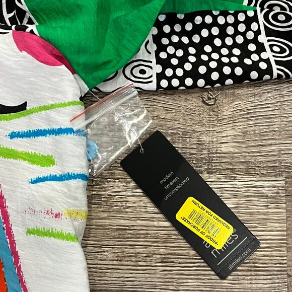 Ali Miles Abstract Button Up Top Size PL Artsy Quirky Art Teacher Creative - Picture 10 of 15